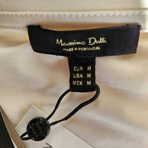 Massimo Dutti Button Shoulder Cream Jersey Top NWT - Picture 7 of 9